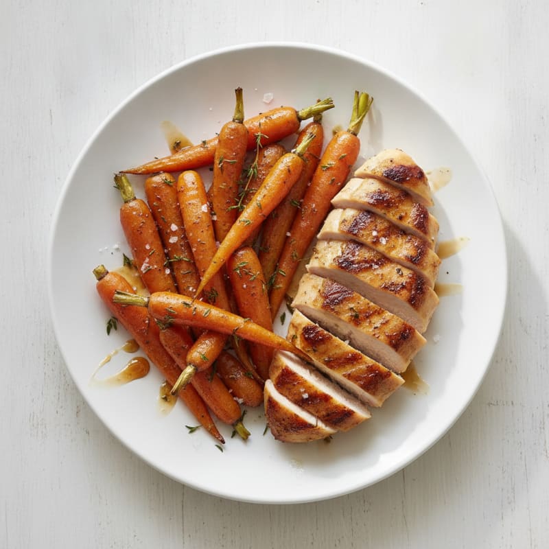 Maple-Glazed Roasted Carrots with Chicken