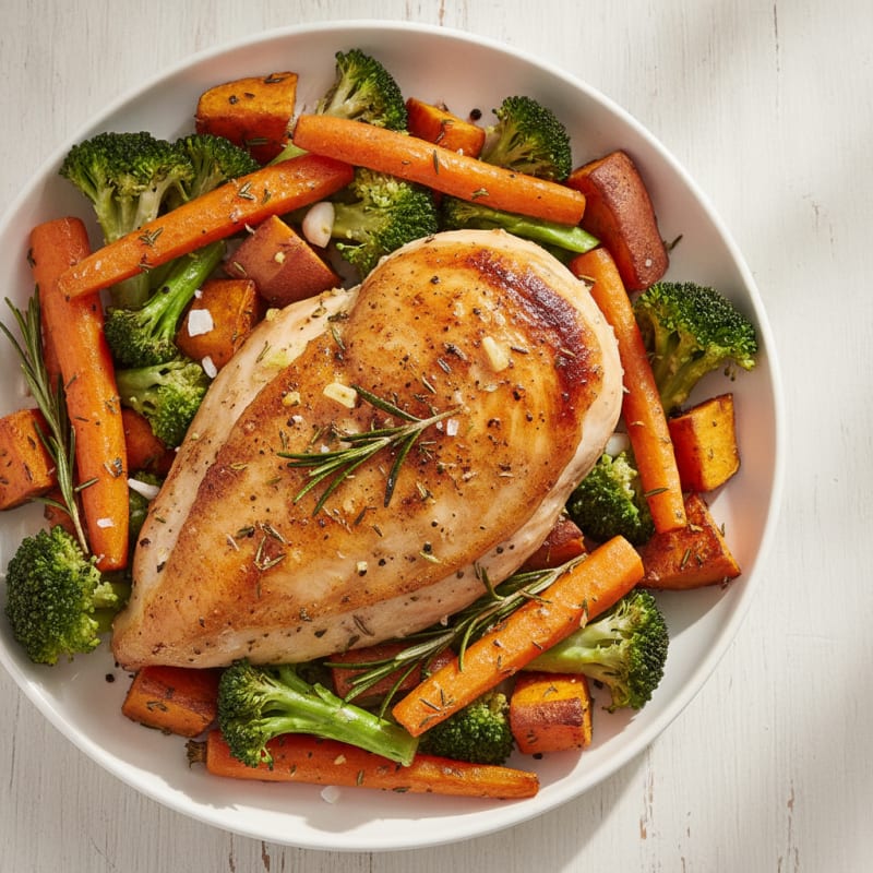 Herb-Roasted Chicken with Roasted Vegetables