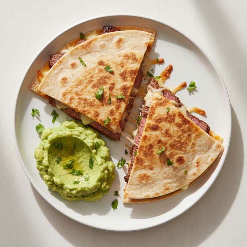 Carne Asada Quesadillas with Guacamole