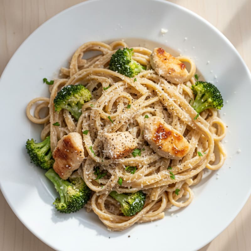 Creamy Garlic Chicken Alfredo Fettuccine