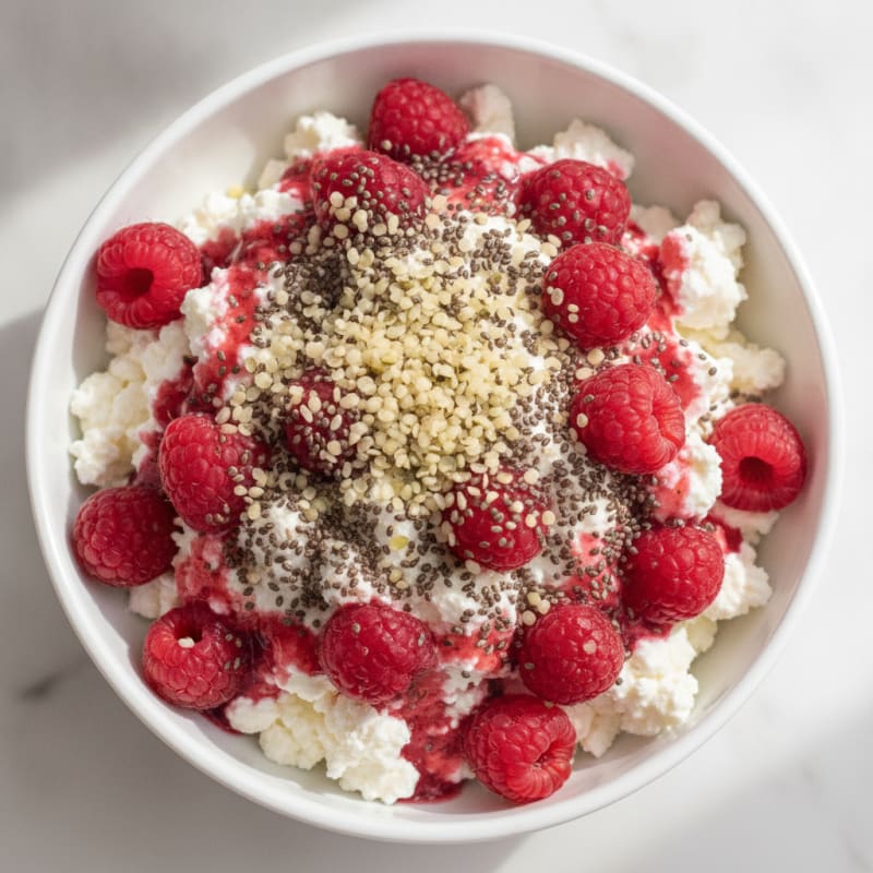 Cottage Cheese and Berry Protein Parfait with Chia Seeds