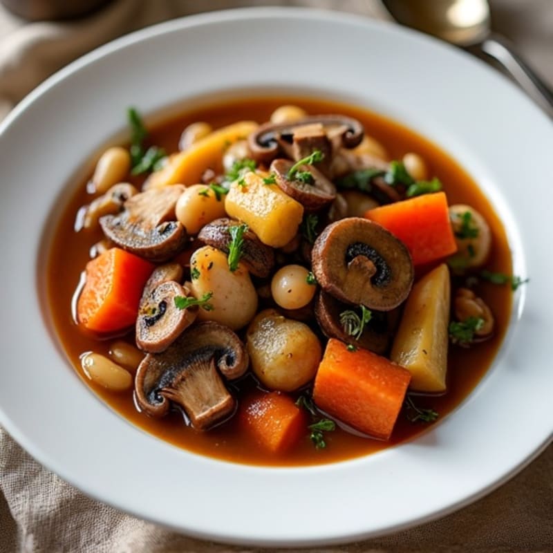 Hearty Mushroom and Red Wine Stew with Root Vegetables