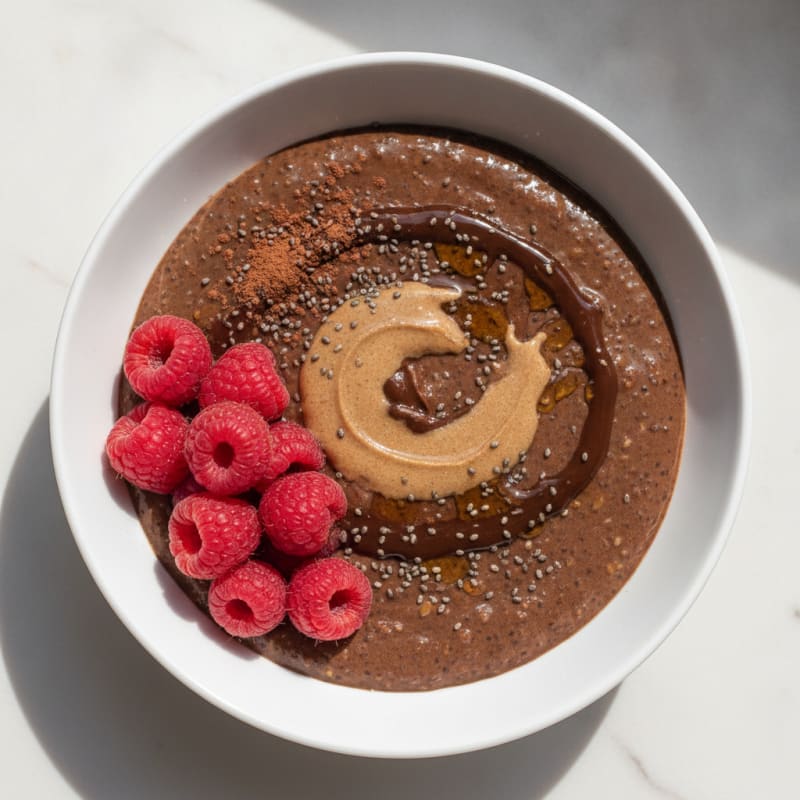Silky Chocolate Protein Pudding with Chia Seeds