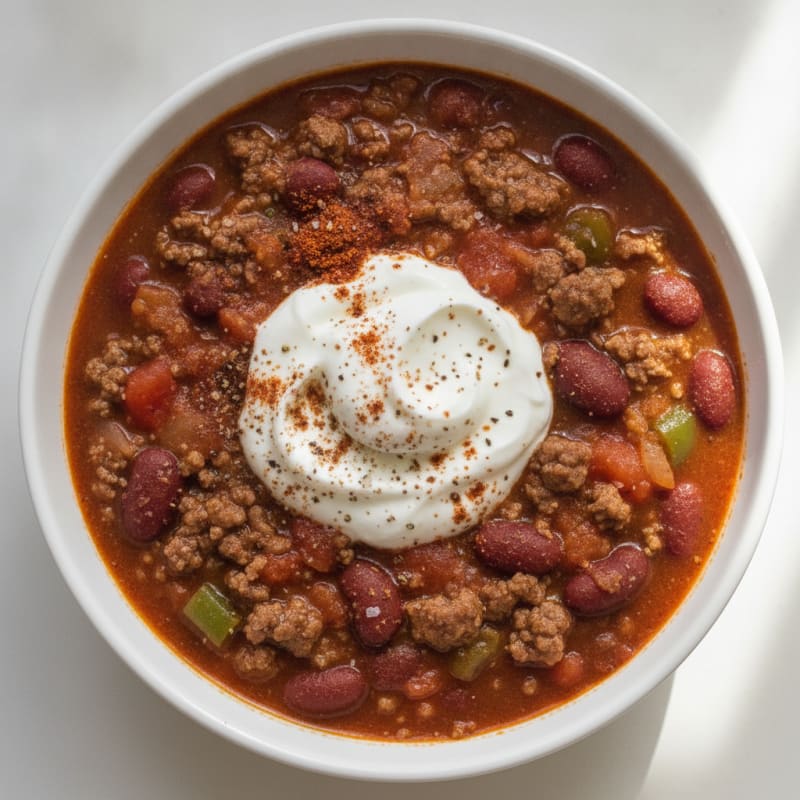 Hearty Beef and Bean Chili Bowl