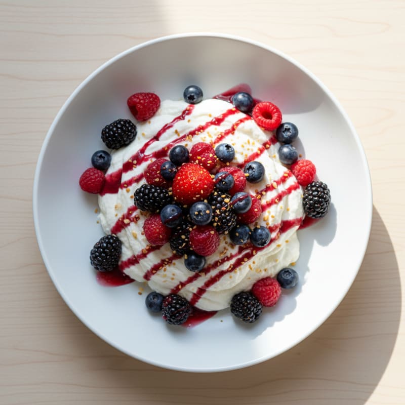 Silky Greek Yogurt Protein Mousse with Mixed Berries