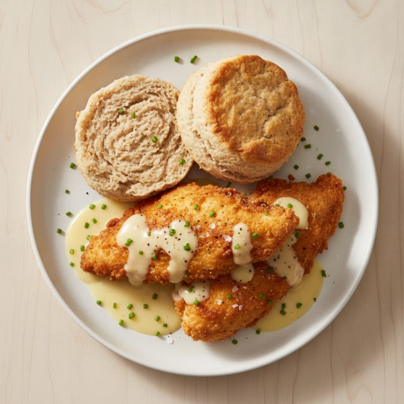 Buttermilk Fried Chicken with Fluffy Biscuits