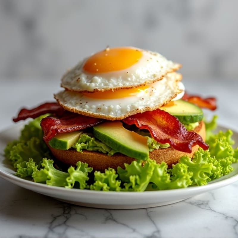 Crispy Turkey Bacon and Smashed Avocado Lettuce Stack