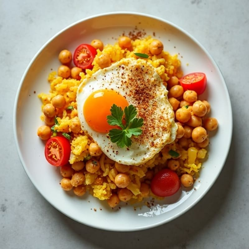 Spiced Masala Scrambled Eggs with Chickpeas