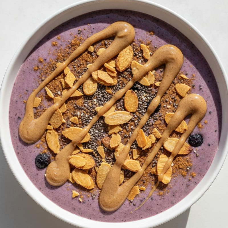 Blueberry Almond Protein Smoothie Bowl