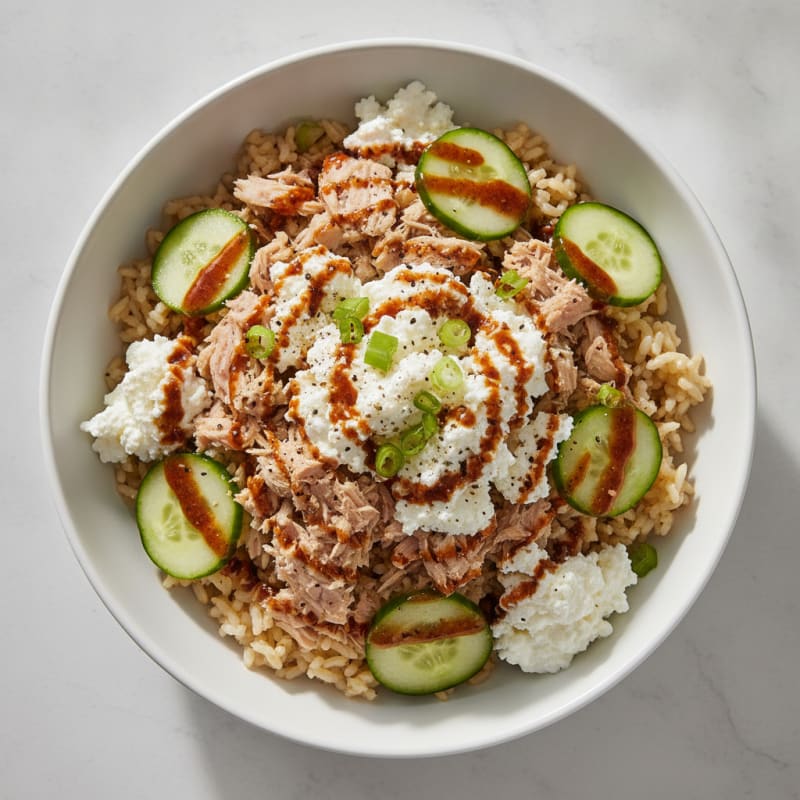 Cottage Cheese Tuna Rice Bowl