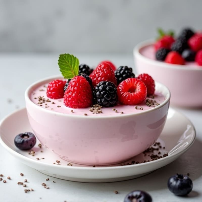 Silky Greek Yogurt Protein Mousse with Mixed Berries
