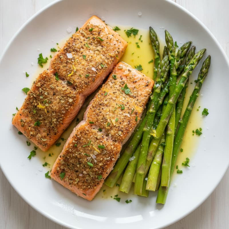 Baked Lemon Herb Salmon with Asparagus