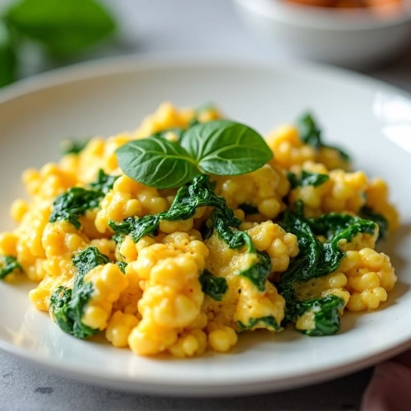 Protein-Packed Egg Scramble with Sautéed Spinach