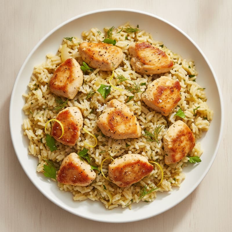 Lemon Herb Chicken Rice Pilaf