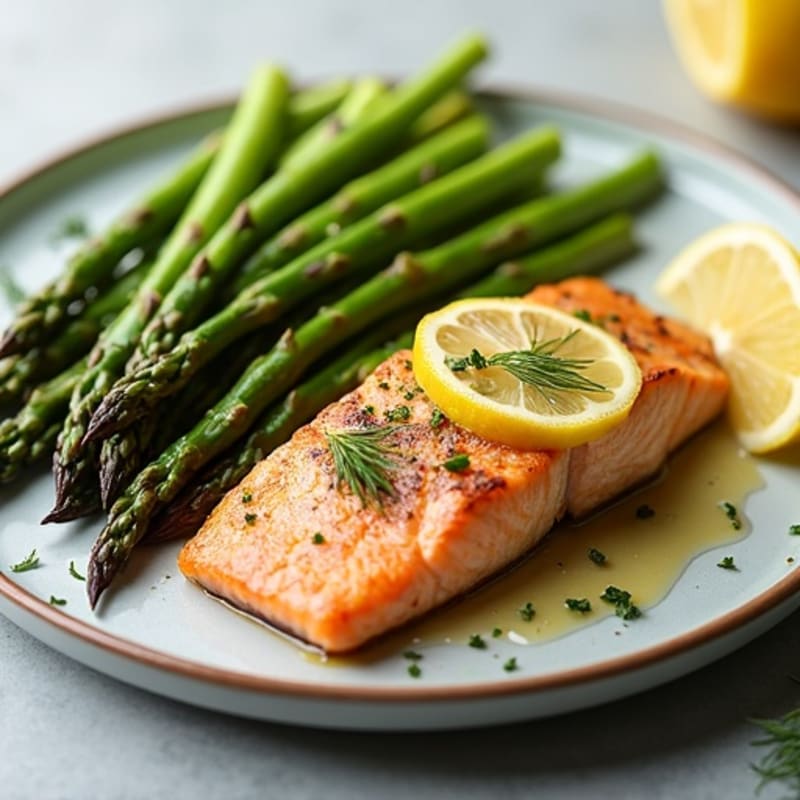 Crispy Lemon-Herb Salmon with Roasted Asparagus