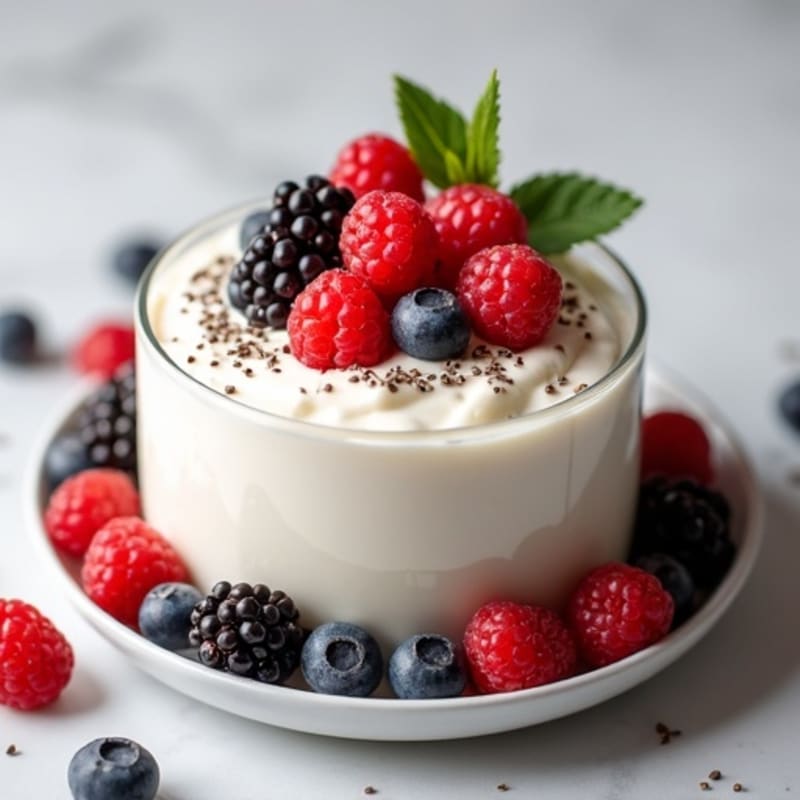 Silky Vanilla Protein Yogurt with Fresh Berries