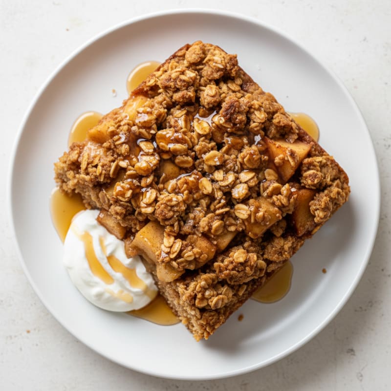 Golden Caramelized Apple Crumble Cake