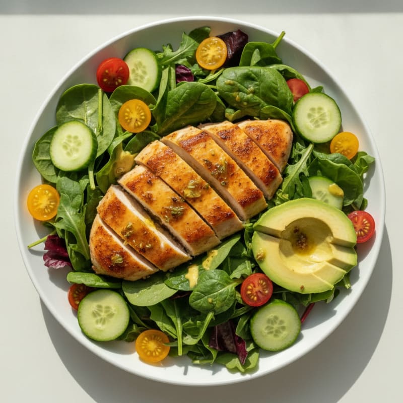 Lemon-Herb Chicken and Mixed Greens Salad