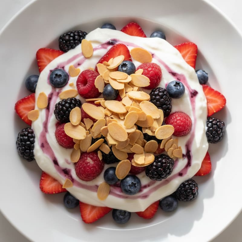 Greek Yogurt Protein Parfait with Mixed Berries