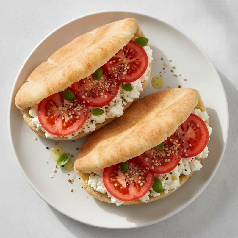 Cottage Cheese and Tomato Pita Snack