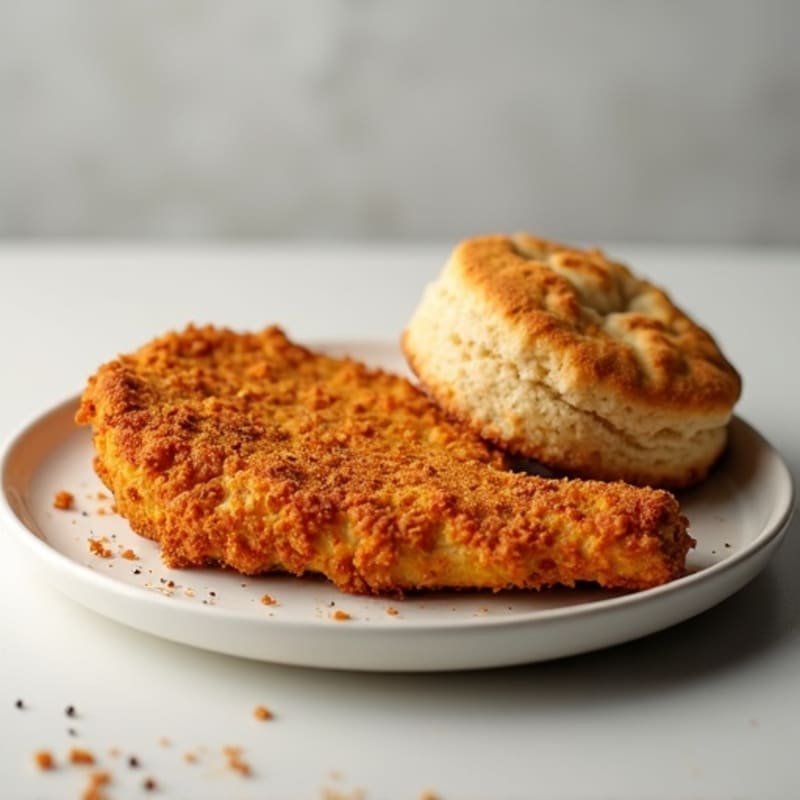 Crispy Oven-Baked Chicken with Fluffy Whole Wheat Biscuits