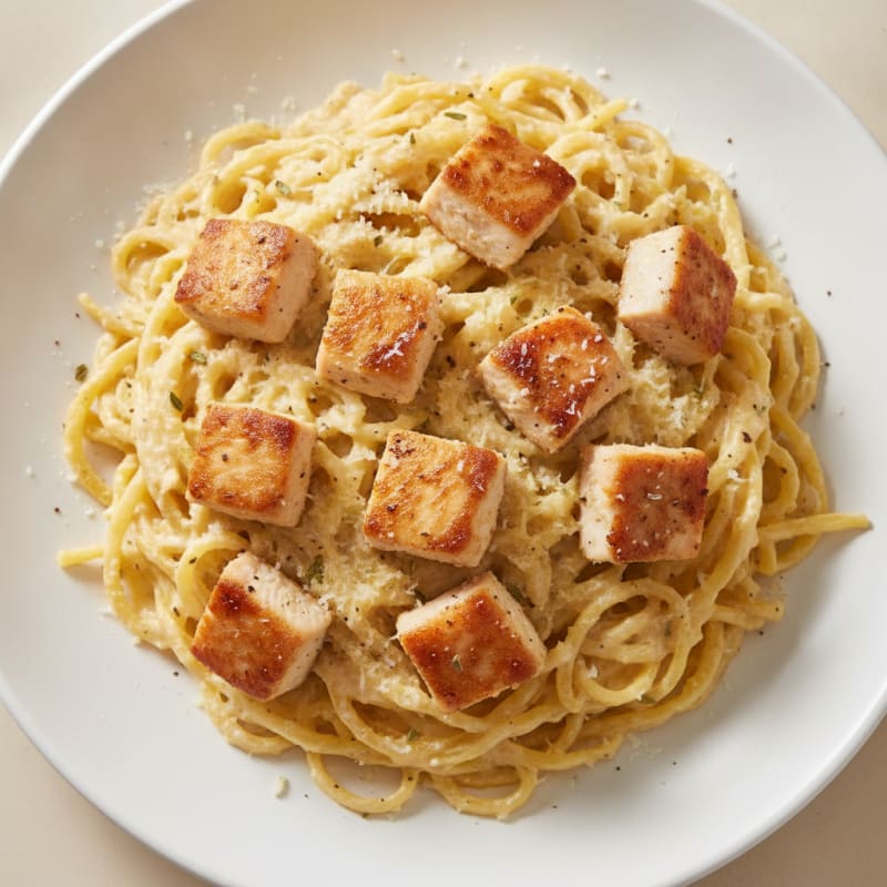 Chicken Alfredo with Roasted Spaghetti Squash