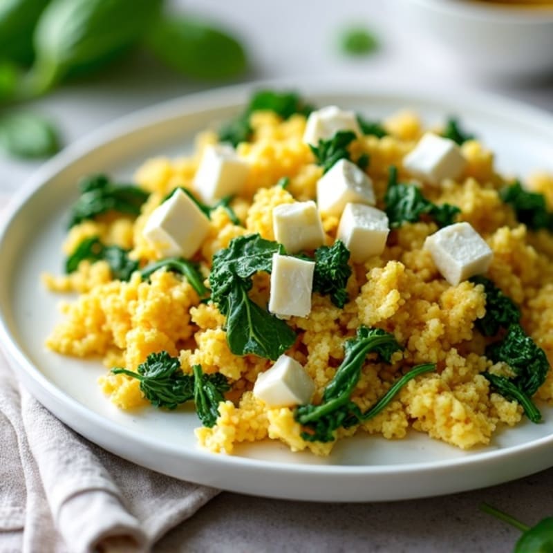 Protein-Packed Spinach and Feta Egg White Scramble