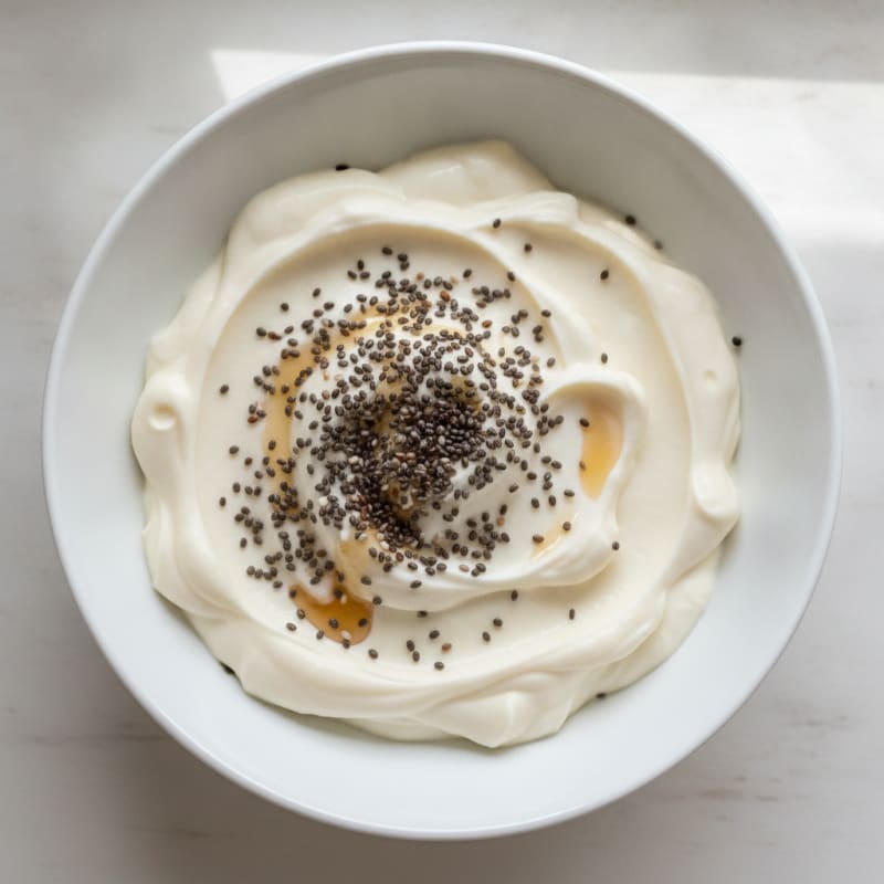 Silky Vanilla Protein Yogurt with Chia Seeds