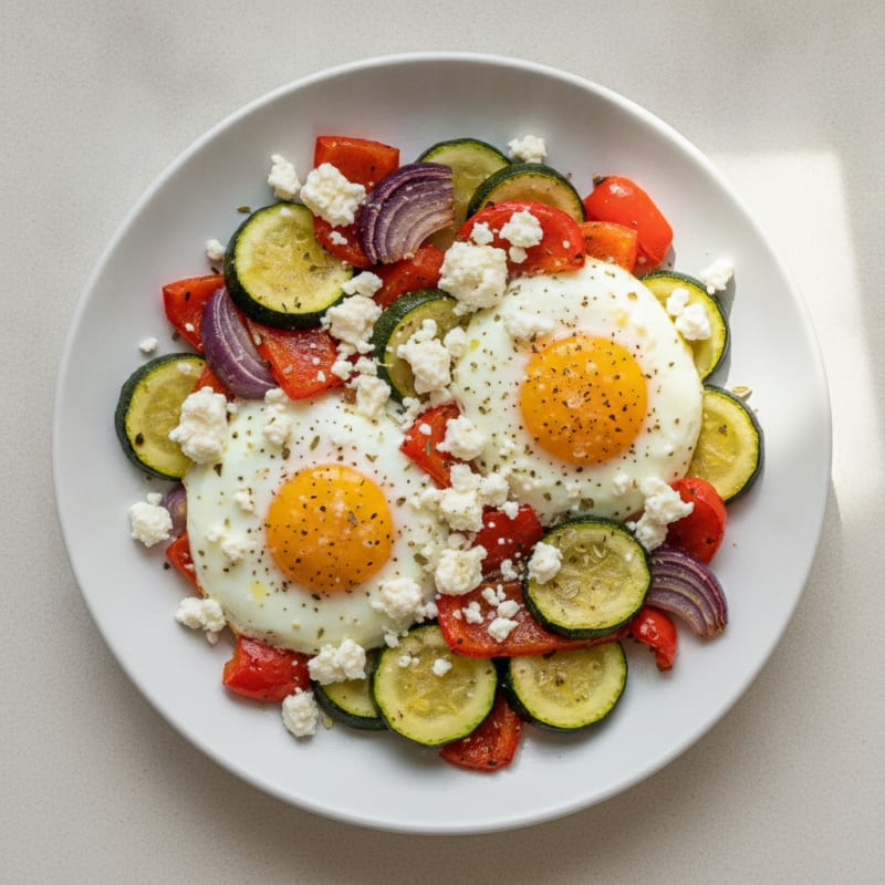 Baked Eggs with Roasted Vegetables