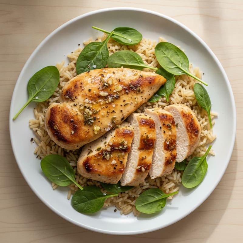 Garlic Herb Chicken with Savory Rice