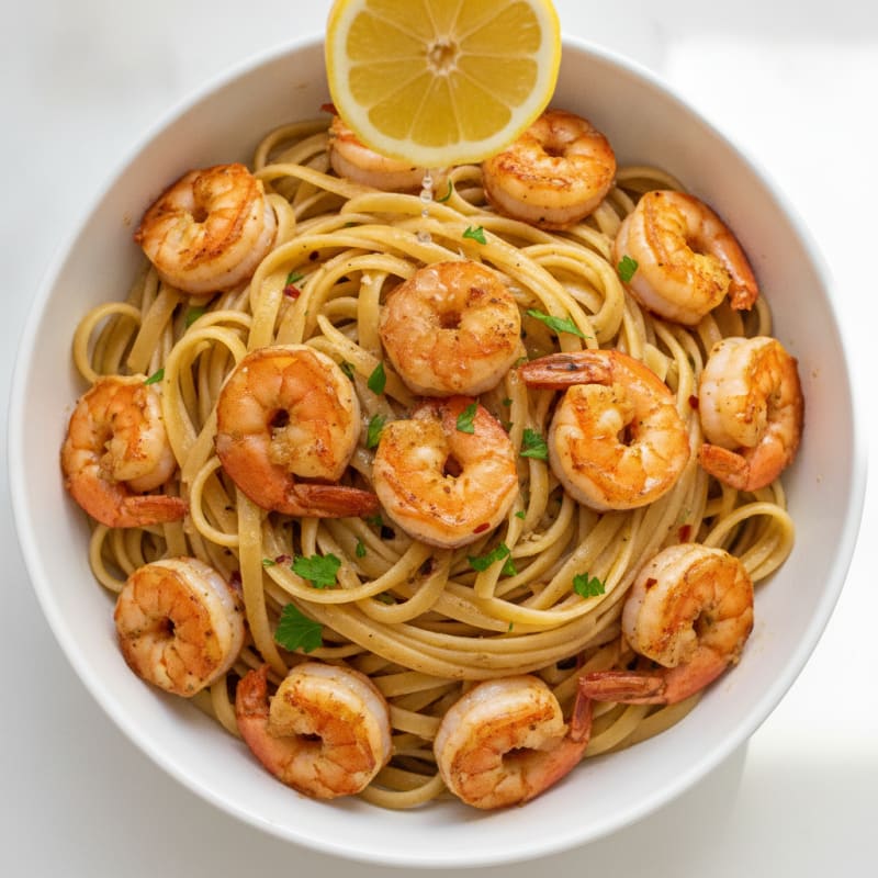 Garlic Butter Shrimp Scampi with Linguine