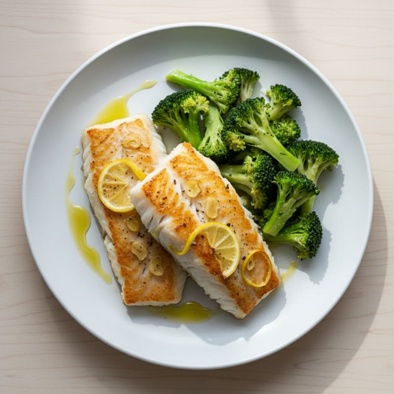 Oven-Baked Cod with Steamed Broccoli