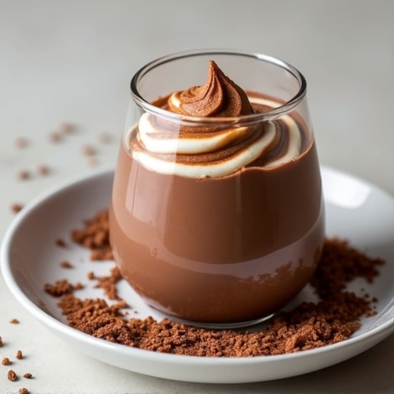 Silky Chocolate Protein Pudding with Almond Butter Swirl