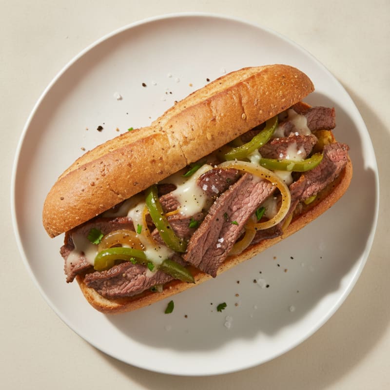 Classic Philly Cheesesteak Sandwich