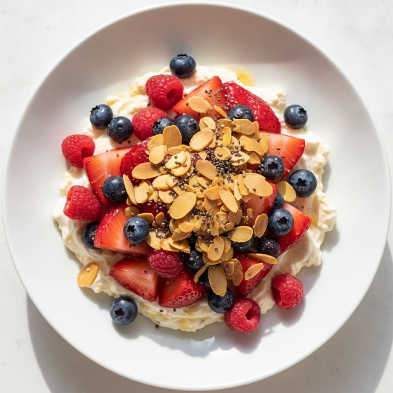 Greek Yogurt Protein Parfait with Mixed Berries