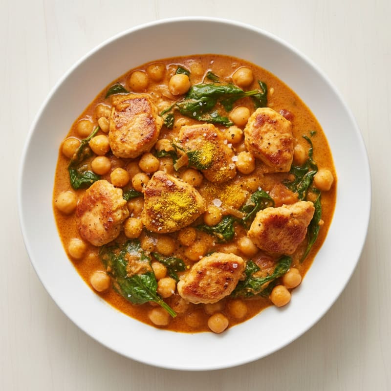 Creamy Spiced Chickpea and Spinach Curry
