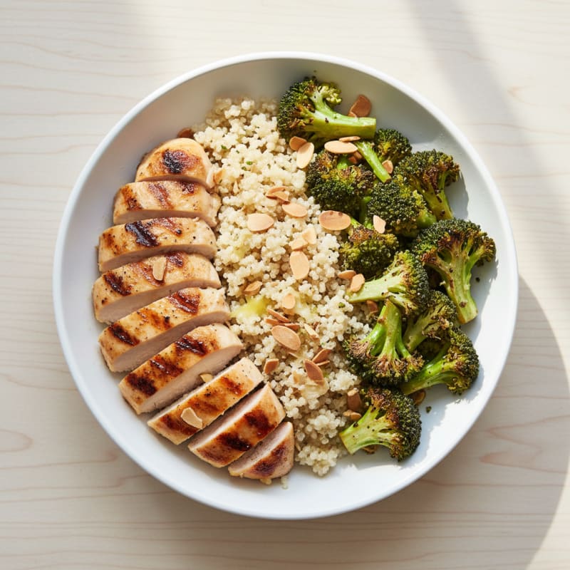Grilled Chicken Bowl with Quinoa and Roasted Broccoli