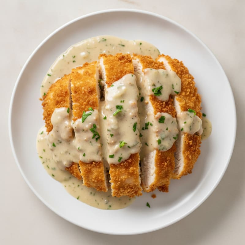 Crispy Buttermilk Fried Chicken with Creamy Gravy