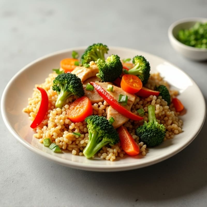 Healthy Chicken and Veggie Brown Rice Stir-Fry