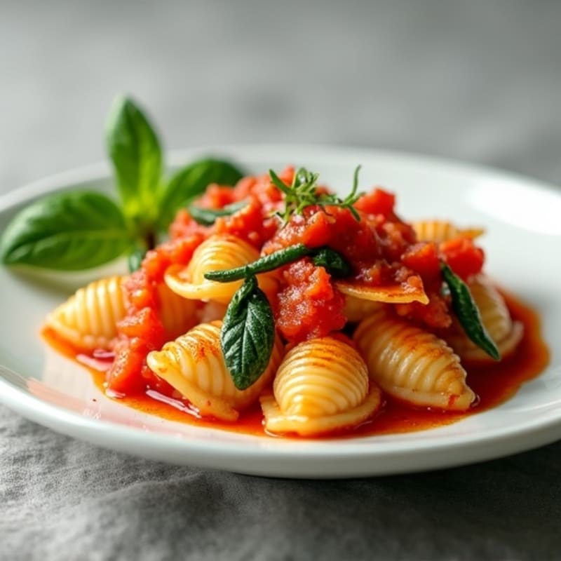 Baked Creamy Ricotta and Spinach Stuffed Pasta with Fresh Tomato Sauce