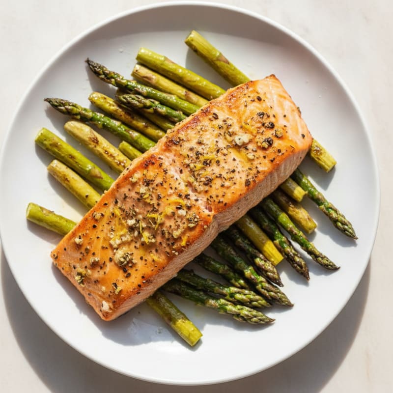 Lemon Herb Grilled Salmon with Asparagus
