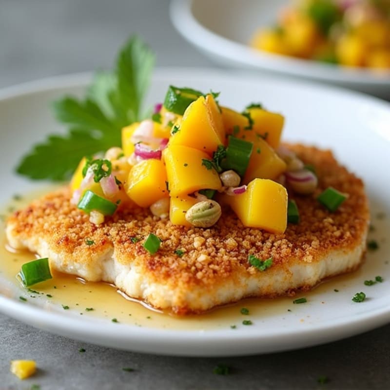 Crispy Pistachio-Crusted Mahi Mahi with Mango Salsa