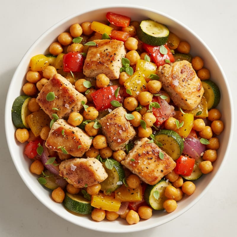 Zesty Roasted Vegetable and Chickpea Bowl