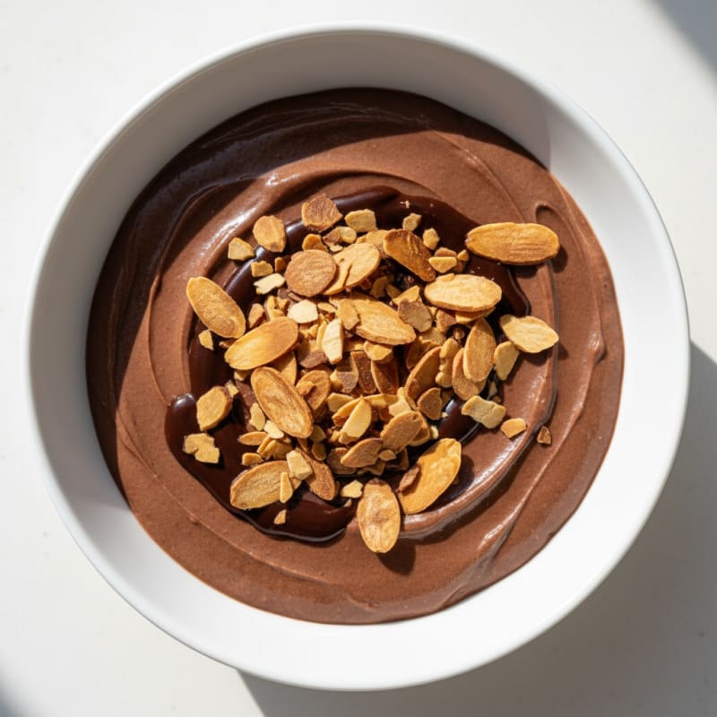 Silky Chocolate Protein Pudding with Almonds