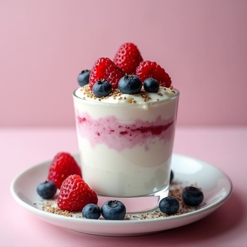 Greek Yogurt Protein Mousse with Mixed Berries