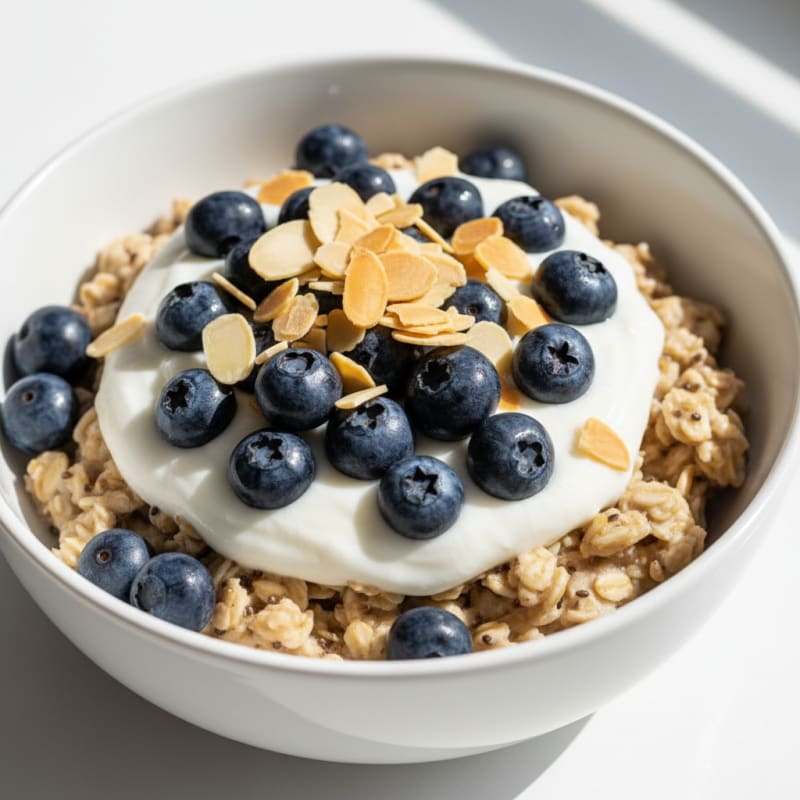 Berry-Almond Overnight Oats with Coconut Yogurt