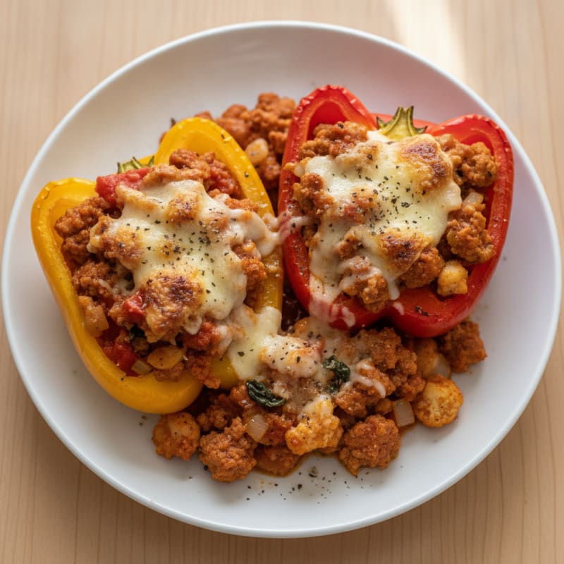 Ground Turkey Stuffed Bell Peppers