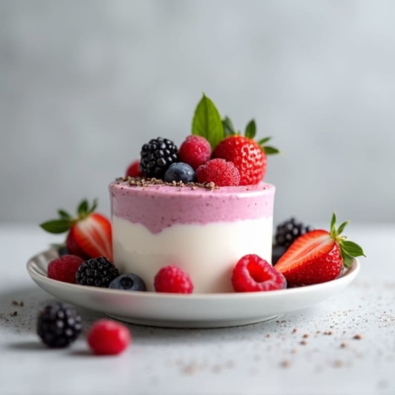 Greek Yogurt Protein Mousse with Mixed Berries