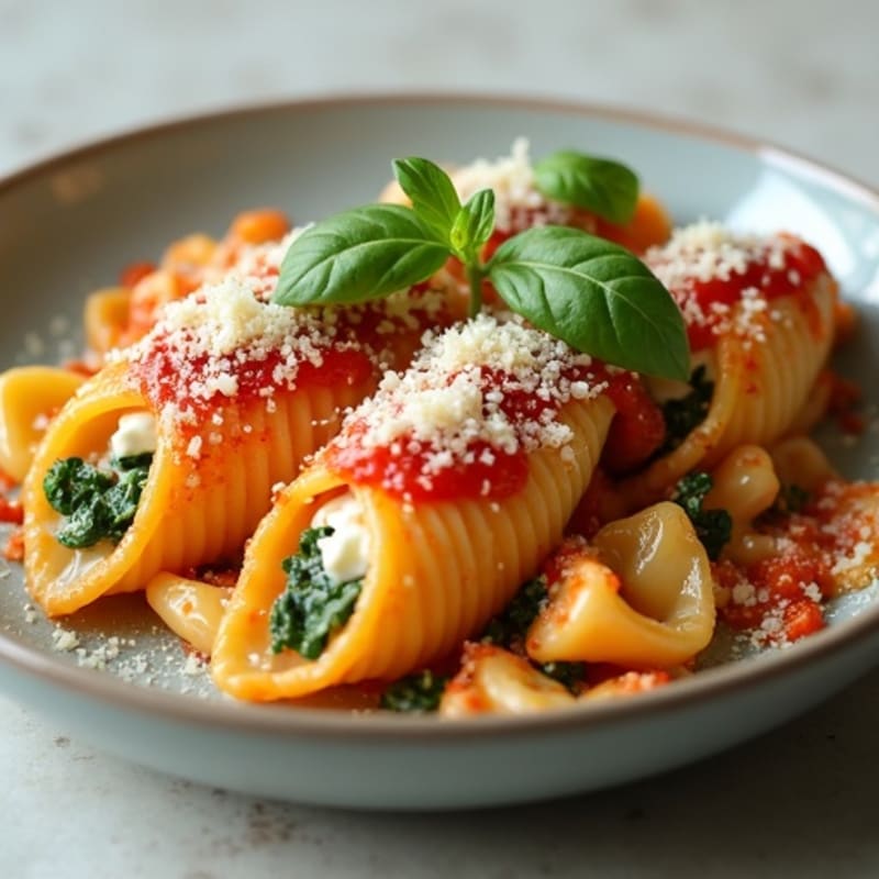 Creamy Spinach Ricotta Stuffed Pasta Shells