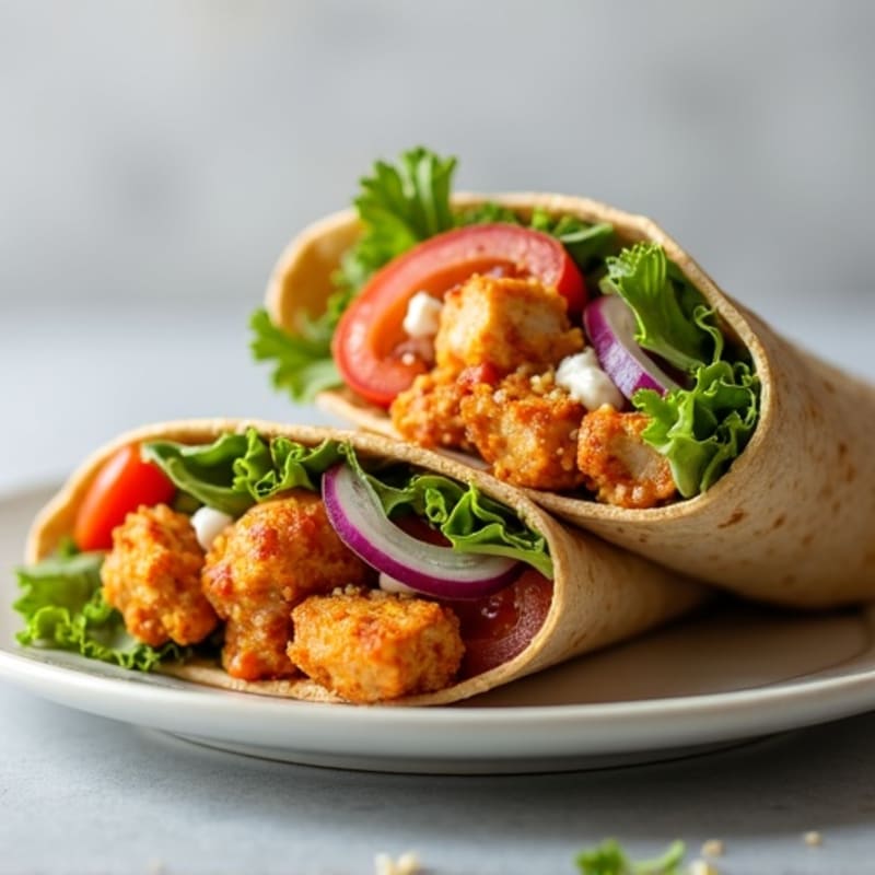 Crispy Buffalo Chicken Wrap with Fresh Veggies